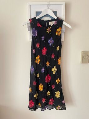 Cache Vintage 90s Y2K Dark Romantic Whimiscal Floral Dress in Size Petite (XS)